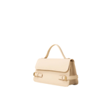 Fawn Structured Faux Leather Handbag with Flap Closure
