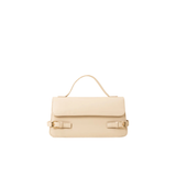 Fawn Structured Faux Leather Handbag with Flap Closure