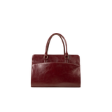 Maroon Structured Faux Leather Tote Bag with Strap