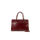 Maroon Structured Faux Leather Tote Bag with Strap